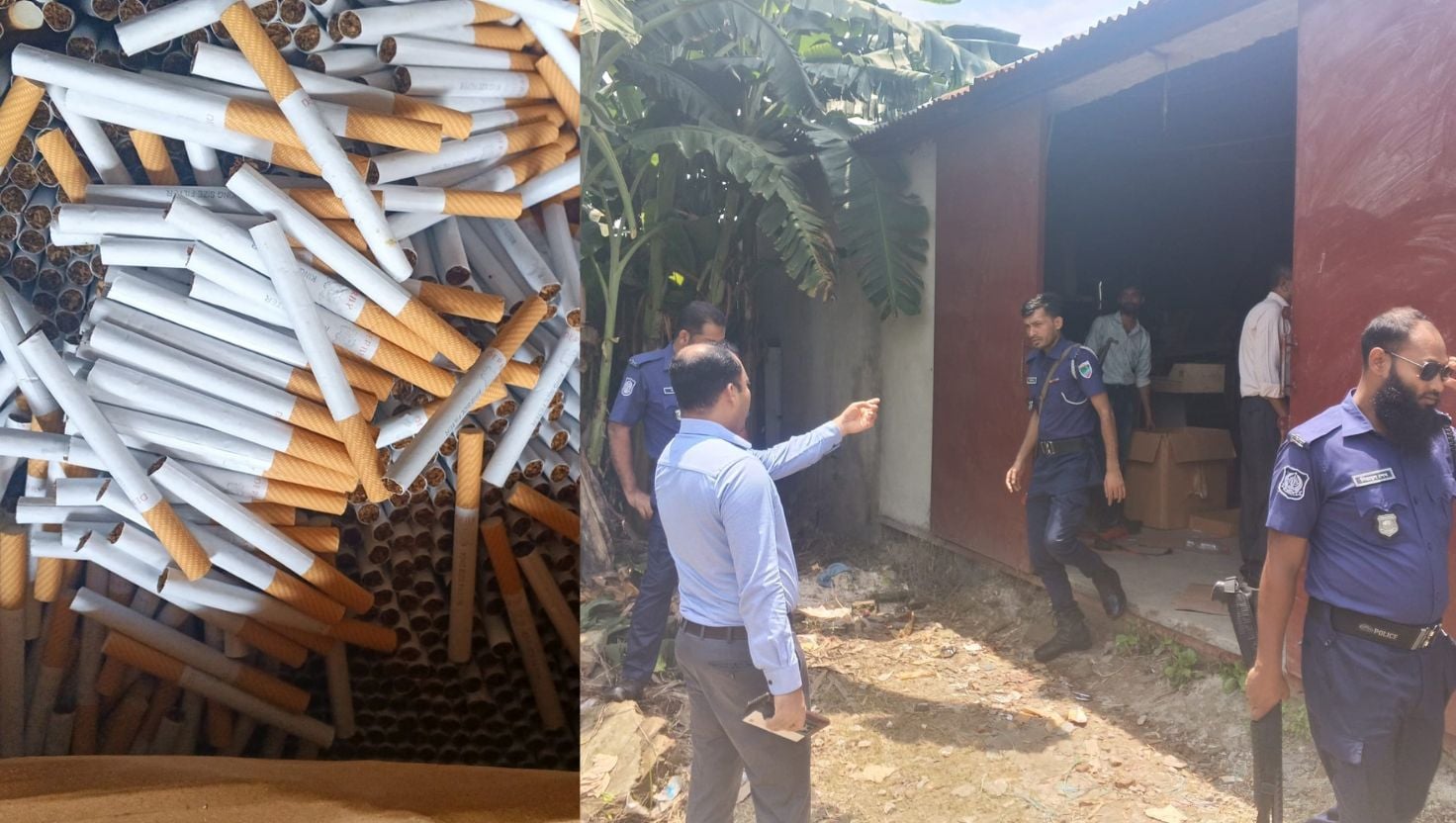 দৌলতপুরে নকল সিগারেট কারখানায় অভিযান, ২০ লাখ শলাকা  সিগারেট জব্দ