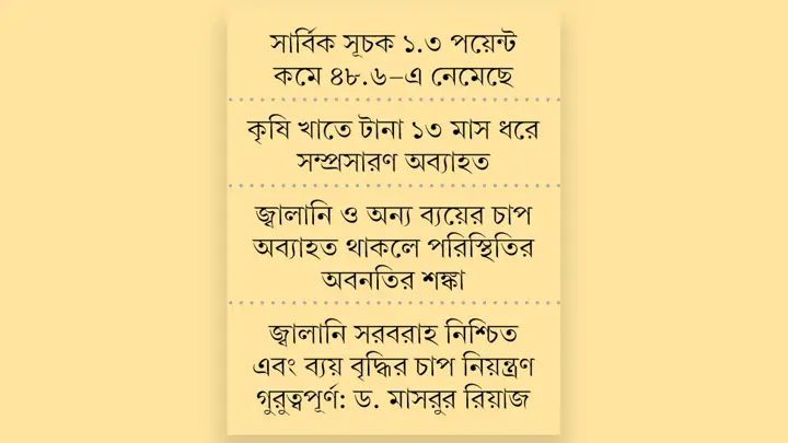 নির্মাণ-উৎপাদন খাতে মন্দা কাটছে না, স্বস্তি কৃষিতে