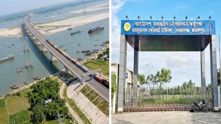 দেওয়ানগঞ্জের বাহাদুরাবাদ-বালাসী ফেরিঘাট টার্মিনাল কার্যত অচল