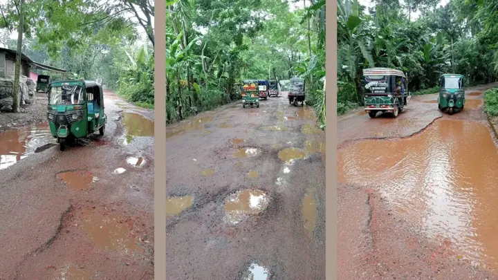 বাকেরগঞ্জ-বরগুনা সড়ক: সংস্কারকাজ বন্ধ থাকায় জনদুর্ভোগ বাড়ছে