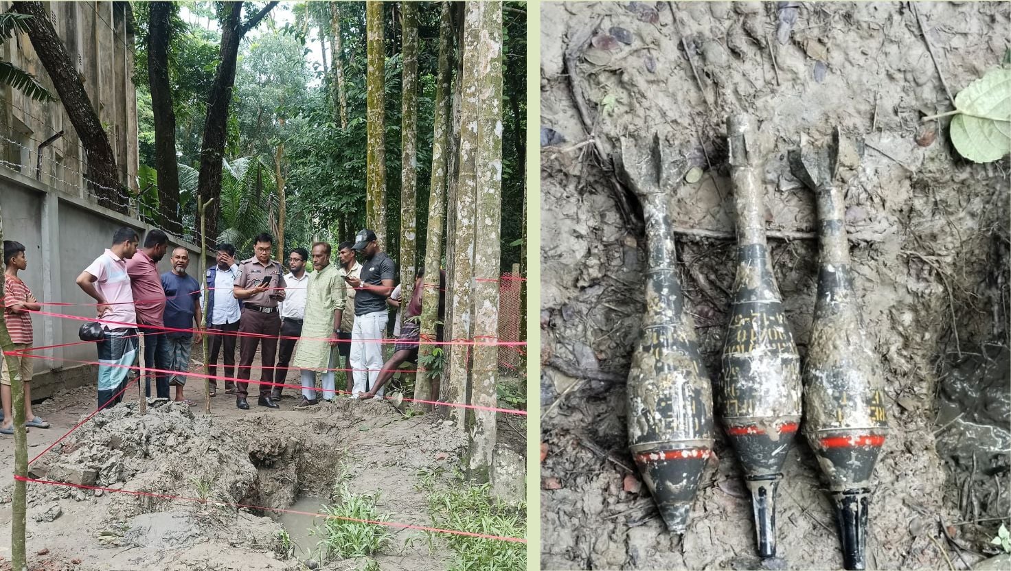 
লক্ষ্মীপুরে মাটি খুঁড়তেই পাওয়া গেল রকেট লঞ্চার 