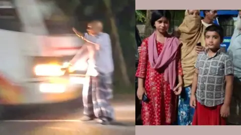 বাসের ধাক্কায় মৃত্যু: মায়ের পর বাবাকেও হারাল দুই সন্তান