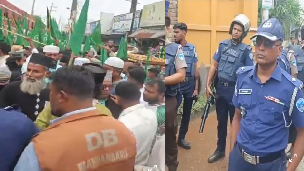 সরাইলে ঈদে মিলাদুন্নবী র‍্যালিতে পুলিশের বাধা
